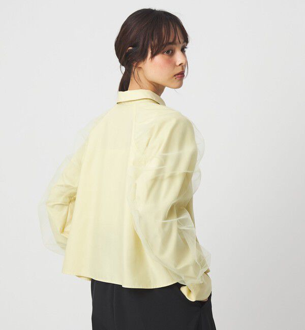EMMEL REFINES「＜EMMEL REFINES＞EM チュールレイヤー ミニエリ シャツ」|シャツ・ブラウス|