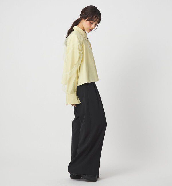 EMMEL REFINES「＜EMMEL REFINES＞EM チュールレイヤー ミニエリ シャツ」|シャツ・ブラウス|