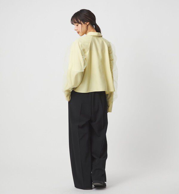 EMMEL REFINES「＜EMMEL REFINES＞EM チュールレイヤー ミニエリ シャツ」|シャツ・ブラウス|