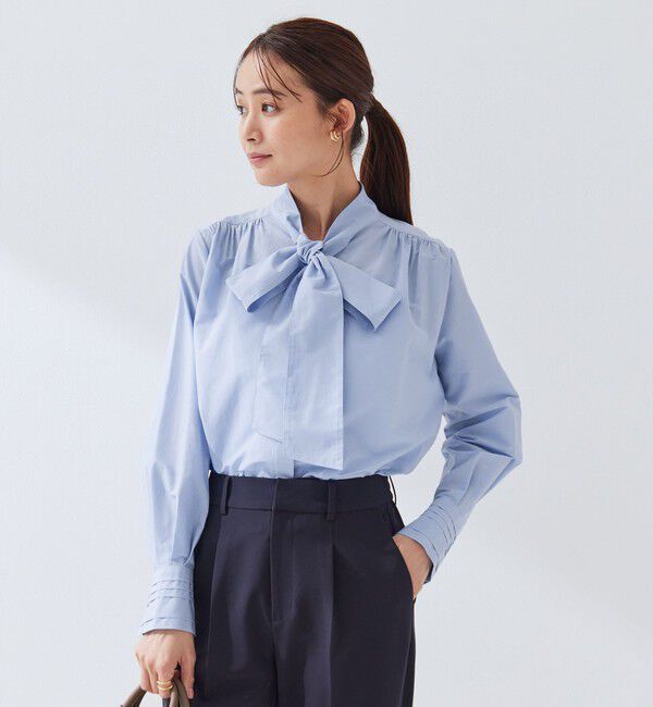 UNITED ARROWS green label relaxing「［size SHORTあり］ボウタイ ギャザー ブラウス」|シャツ・ブラウス|