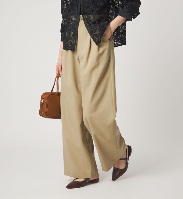 UNITED ARROWS green label relaxing「2タック ワイド パンツ」|その他|BEIGE