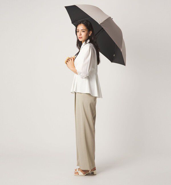 UNITED ARROWS green label relaxing「【別注】＜because＞パイピング アンブレラ 長傘 晴雨兼用 レイン UVカット」|傘|