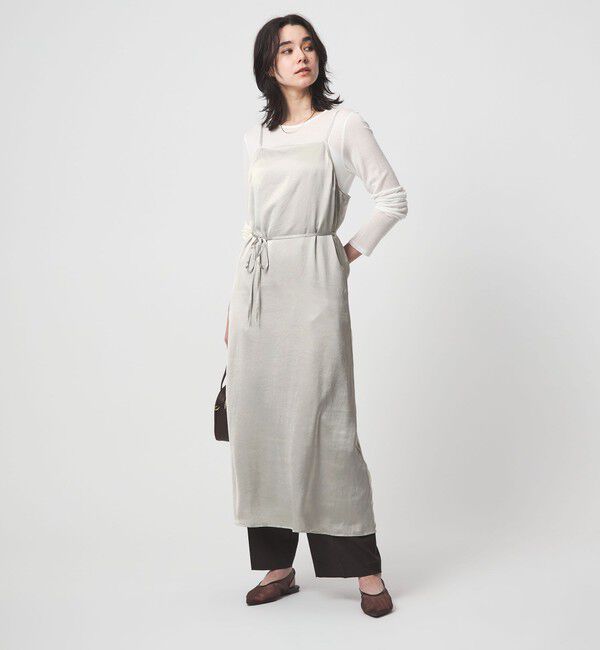 UNITED ARROWS green label relaxing「ライトサテン キャミソール ワンピース」|ワンピース|OFF WHITE