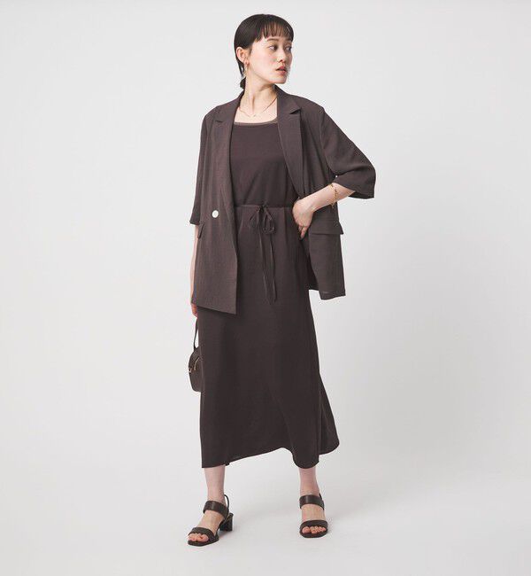 UNITED ARROWS green label relaxing「ライトサテン キャミソール ワンピース」|ワンピース|DK.BROWN