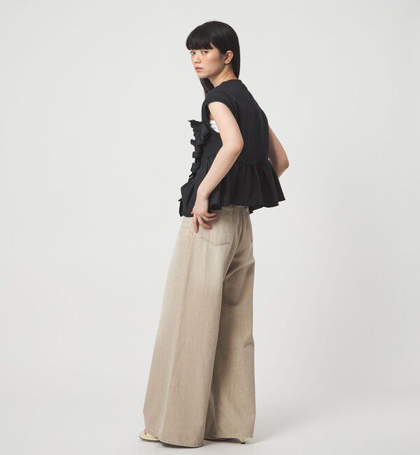 EMMEL REFINES「＜EMMEL REFINES＞EM テレコフリル ギャザー プルオーバー」|Tシャツ・カットソー|