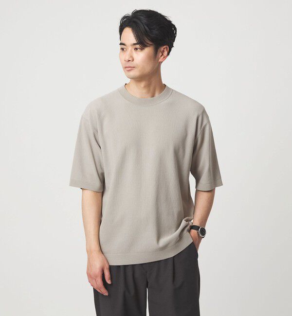 UNITED ARROWS green label relaxing「コットンナイロン リンクス クルーネック ショートスリーブ ニット -ウォッシャブル-」|ニット・セーター|