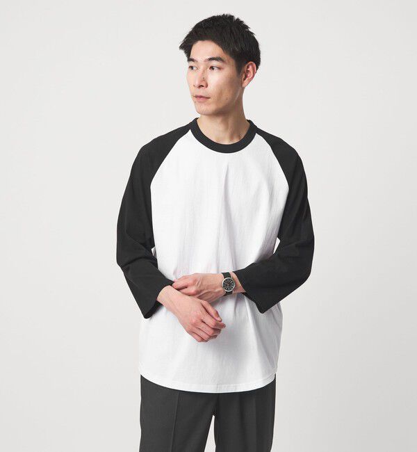 UNITED ARROWS green label relaxing「【WEB限定】＜GOAT＞ベースボール 8分袖 Tシャツ」|Tシャツ・カットソー|BLACK
