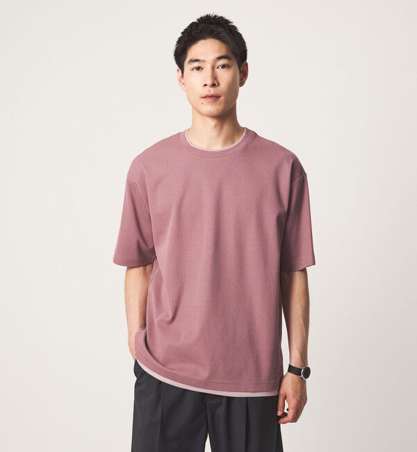 UNITED ARROWS green label relaxing「ピケ フェイクレイヤード クルーネック 半袖 Ｔシャツ」|Tシャツ・カットソー|