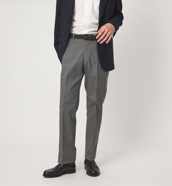 UNITED ARROWS green label relaxing「A+ COOL シャークスキン スタンダード アジャスター NP スラックス -ストレッチ・接触冷感・クリースキープ」|スラックス|