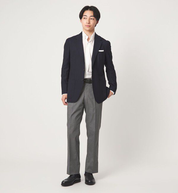 UNITED ARROWS green label relaxing「A+ COOL シャークスキン スタンダード アジャスター NP スラックス -ストレッチ・接触冷感・クリースキープ」|スラックス|