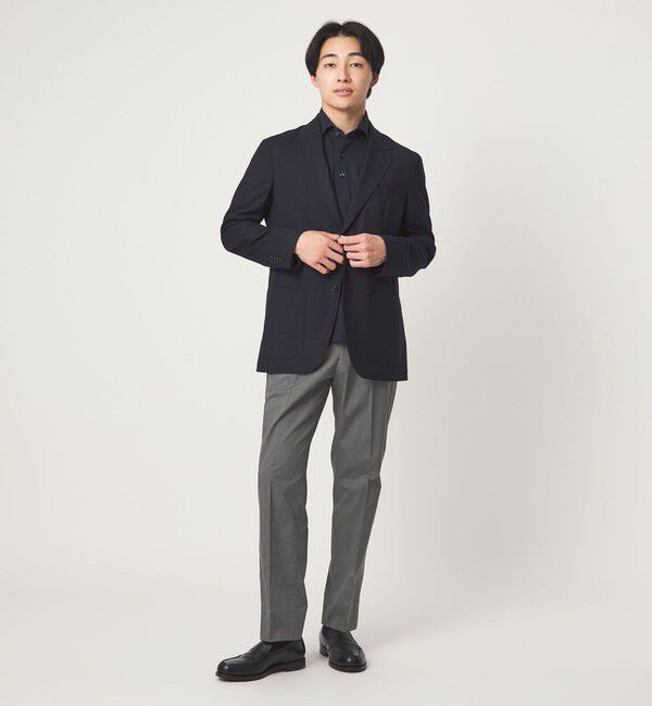 UNITED ARROWS green label relaxing「A+ COOL シャークスキン スタンダード アジャスター NP スラックス -ストレッチ・接触冷感・クリースキープ」|スラックス|