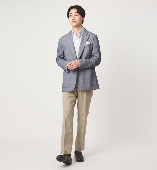 UNITED ARROWS green label relaxing「A+ COOL シャークスキン スタンダード アジャスター NP スラックス -ストレッチ・接触冷感・クリースキープ」|スラックス|