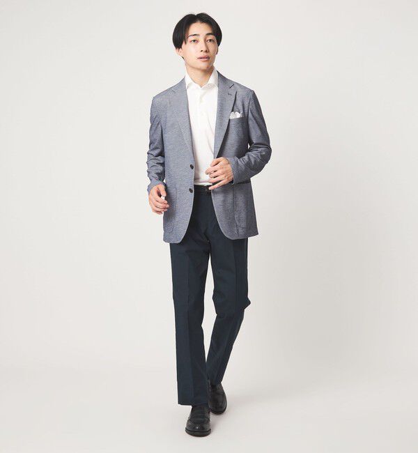 UNITED ARROWS green label relaxing「A+ COOL シャークスキン スタンダード アジャスター NP スラックス -ストレッチ・接触冷感・クリースキープ」|スラックス|