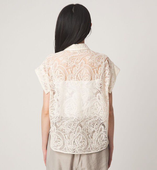 EMMEL REFINES「＜EMMEL REFINES＞EM ペイズリーレース ノースリーブ ブラウス」|シャツ・ブラウス|