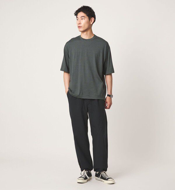 UNITED ARROWS green label relaxing「FINE BASIC ボーダー Super100&rsquo;s ウール 半袖 Tシャツ」|Tシャツ・カットソー|