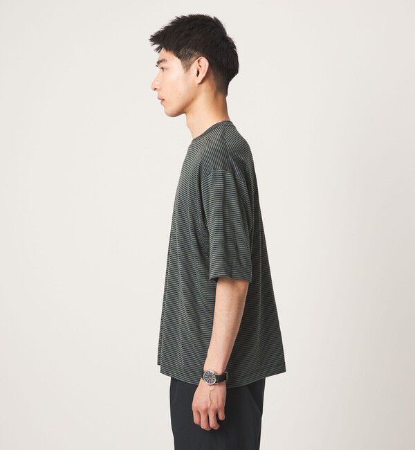 UNITED ARROWS green label relaxing「FINE BASIC ボーダー Super100&rsquo;s ウール 半袖 Tシャツ」|Tシャツ・カットソー|