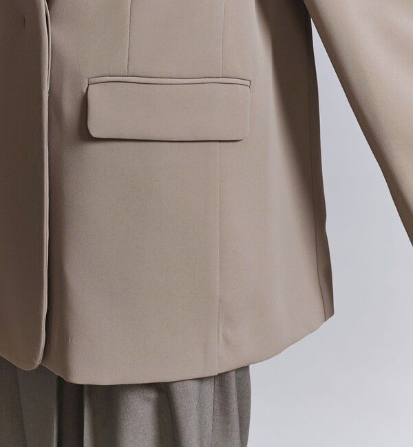 BEAUTY&YOUTH UNITED ARROWS「【WEB限定 Wardrobe DAILY MINIMAL】ダブルクロス カラーレスジャケット ウォッシャブル」|ノーカラージャケット|