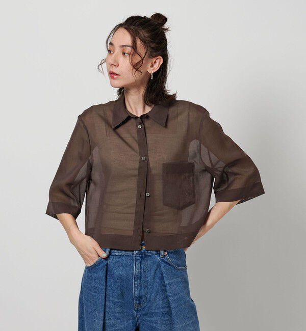 BEAUTY&YOUTH UNITED ARROWS「ポリエステル オーガンジー シャツ ウォッシャブル」|シャツ・ブラウス|DK.BROWN