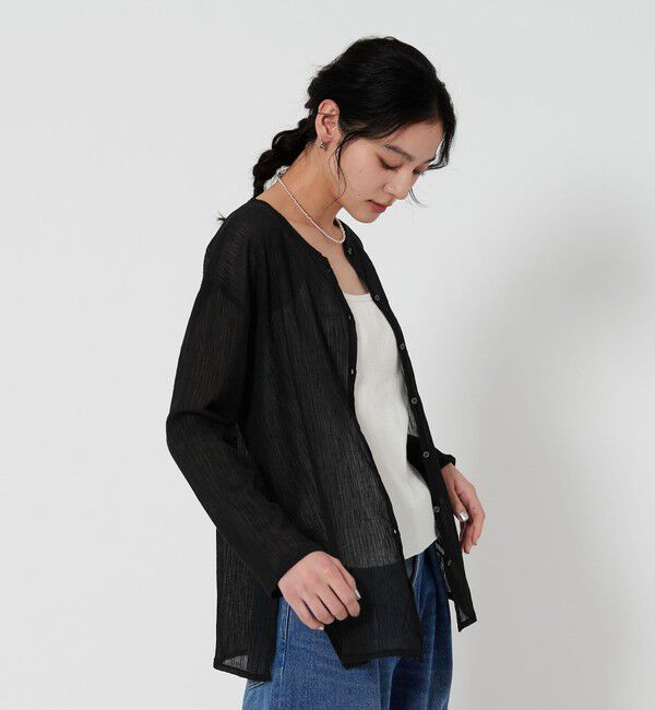 BEAUTY&YOUTH UNITED ARROWS「クレープ クルーネックカーディガン」|カーディガン|