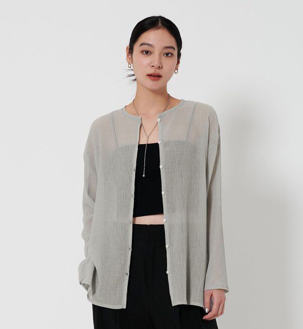 BEAUTY&YOUTH UNITED ARROWS「クレープ クルーネックカーディガン」|カーディガン|