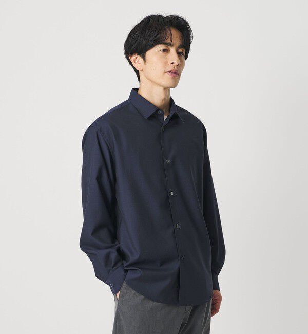 BEAUTY&YOUTH UNITED ARROWS「尾州 TW シャンブレー レギュラー シャツ GRANDE TAPERD型 ウォッシャブル MADE IN JAPAN」|シャツ・ブラウス|NAVY