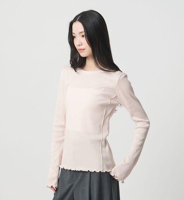 BEAUTY&YOUTH UNITED ARROWS「ポリエステルコットンテレコ メローステッチ クルーネックカットソー」|Tシャツ・カットソー|LT.PINK