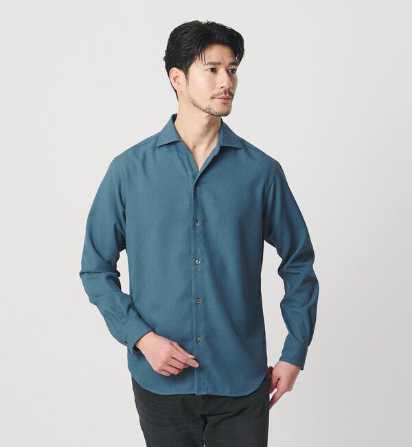 BEAUTY&YOUTH UNITED ARROWS「【WEB限定 WARDROBE SMART】リネンライク ワイドカラー スキッパー シャツ」|シャツ・ブラウス|