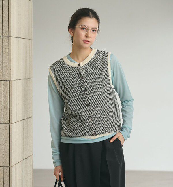 BEAUTY&YOUTH UNITED ARROWS「コットンポリエステル ジャガード 2WAYニットベスト  ウォッシャブル」|ベスト・ジレ|