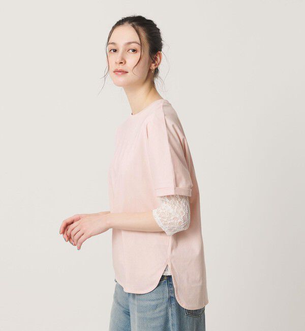 BEAUTY&YOUTH UNITED ARROWS「コットン天竺 ラウンドヘム Tシャツ」|Tシャツ・カットソー|LT.PINK