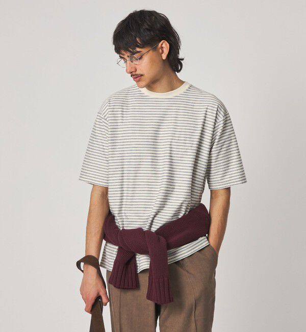 STEVEN ALAN「＜Steven Alan＞ オーガニックコットン ボーダー ショートスリーブ Tシャツ」|Tシャツ・カットソー|