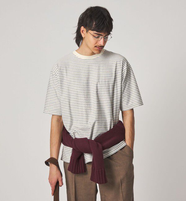 STEVEN ALAN「＜Steven Alan＞ オーガニックコットン ボーダー ショートスリーブ Tシャツ」|Tシャツ・カットソー|