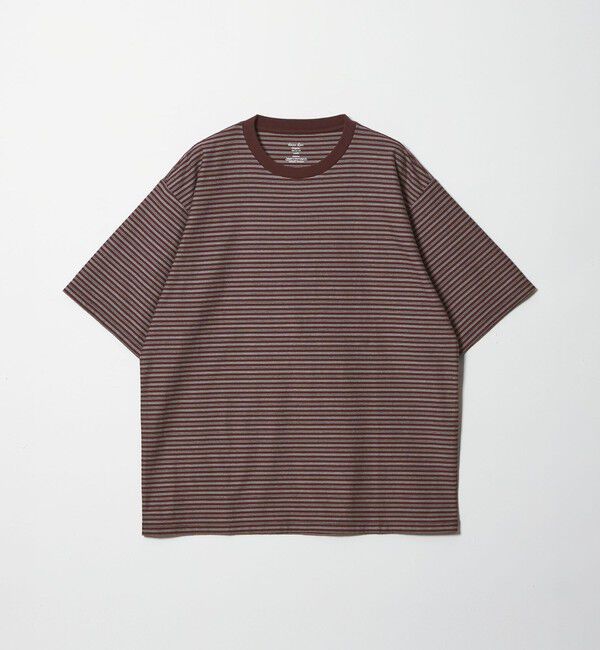 STEVEN ALAN「＜Steven Alan＞ オーガニックコットン ボーダー ショートスリーブ Tシャツ」|Tシャツ・カットソー|DK.BROWN