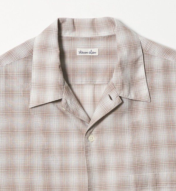 STEVEN ALAN「＜Steven Alan＞ コットン/シルク オンブレーチェック オープンカラー シャツ BOX」|シャツ・ブラウス|