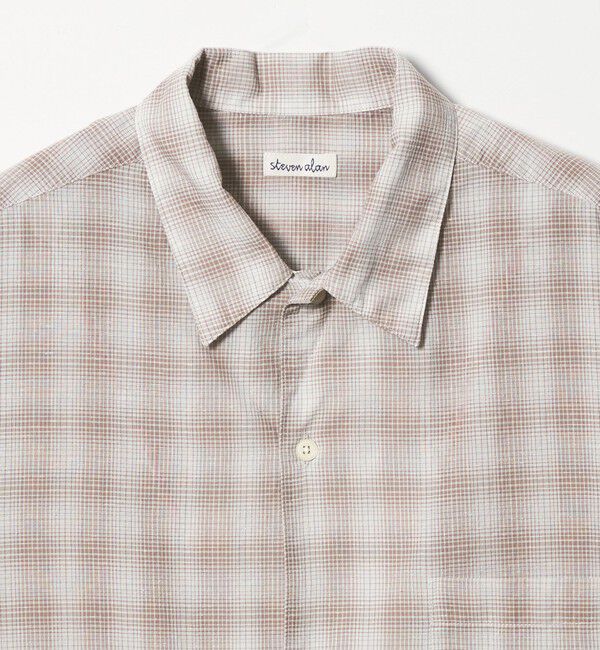 STEVEN ALAN「＜Steven Alan＞ コットン/シルク オンブレーチェック オープンカラー シャツ BOX」|シャツ・ブラウス|