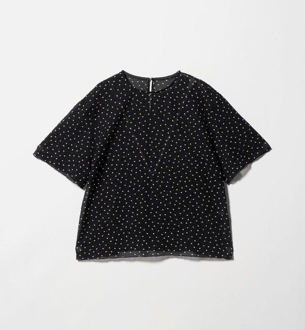 BEAUTY&YOUTH UNITED ARROWS「ドットシアー ショートスリーブ ブラウス ウォッシャブル」|シャツ・ブラウス|BLACK