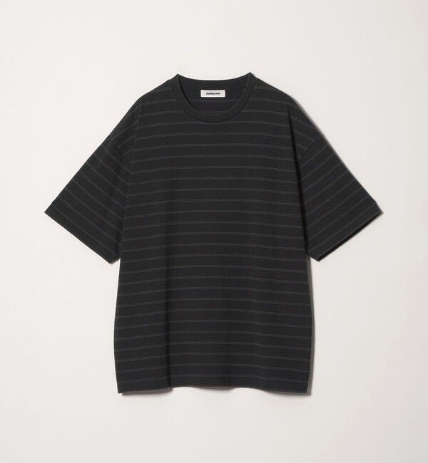 MONKEY TIME「ウォッシュド ボーダー Tシャツ」|Tシャツ・カットソー|BLACK