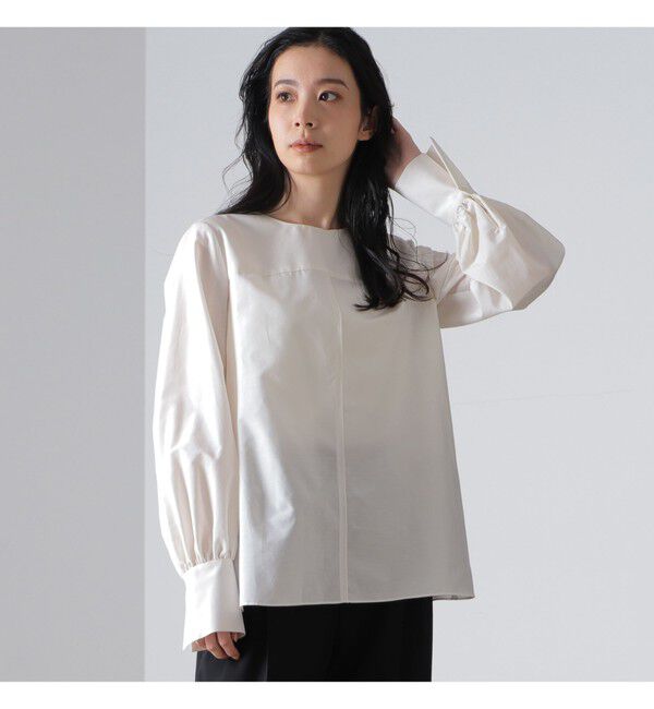 Demi-Luxe BEAMS 「AK+1 / シルクコットン ブラウス」|シャツ・ブラウス|IVORY