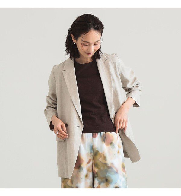 Demi-Luxe BEAMS 「ダブルブレスト リネン ジャケット」|ダッフルコート|