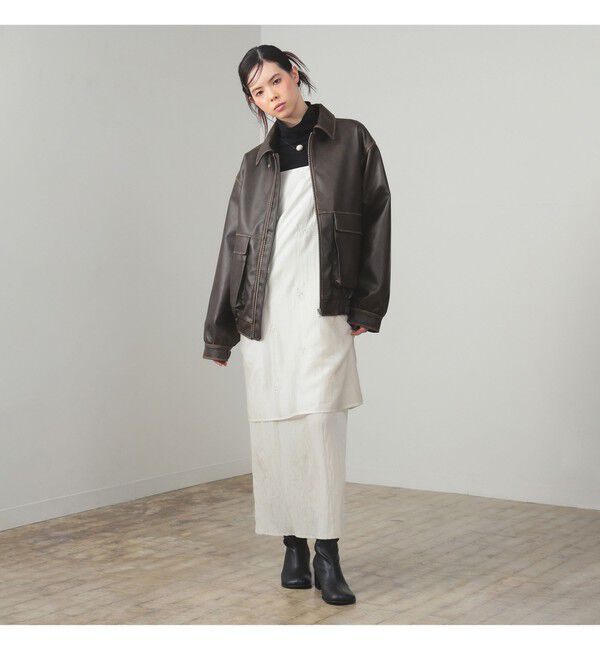 Ray BEAMS 「フェイクレザー フライト ジャケット」|ブルゾン・スタジャン|