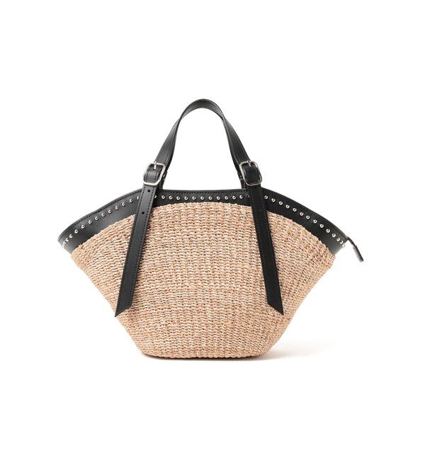 Demi-Luxe BEAMS 「VIOLAd&rsquo;ORO / アバカ スタッズ トートバッグ」|トートバッグ|NATURAL&times;BLACK