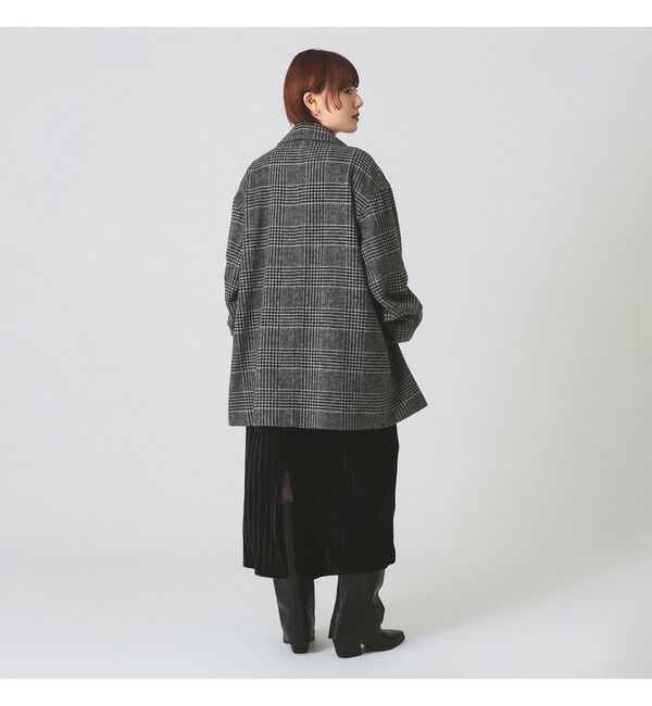 Ray BEAMS 「チェック ビーバー ダブル ハーフコート」|ダッフルコート|