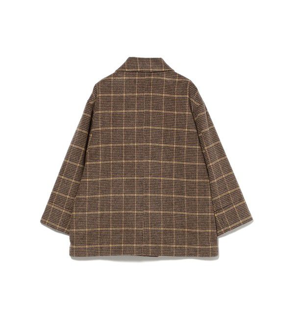 Ray BEAMS 「チェック ビーバー ダブル ハーフコート」|ダッフルコート|