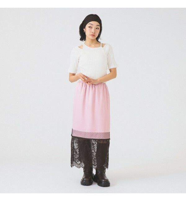 Ray BEAMS 「RIB キリカエ アシメネック Tシャツ」|Tシャツ・カットソー|