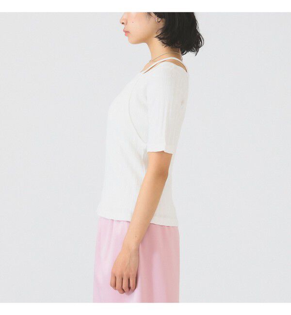 Ray BEAMS 「RIB キリカエ アシメネック Tシャツ」|Tシャツ・カットソー|