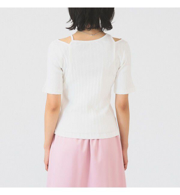 Ray BEAMS 「RIB キリカエ アシメネック Tシャツ」|Tシャツ・カットソー|