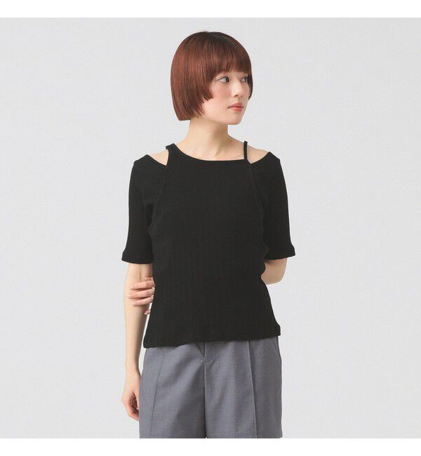 Ray BEAMS 「RIB キリカエ アシメネック Tシャツ」|Tシャツ・カットソー|