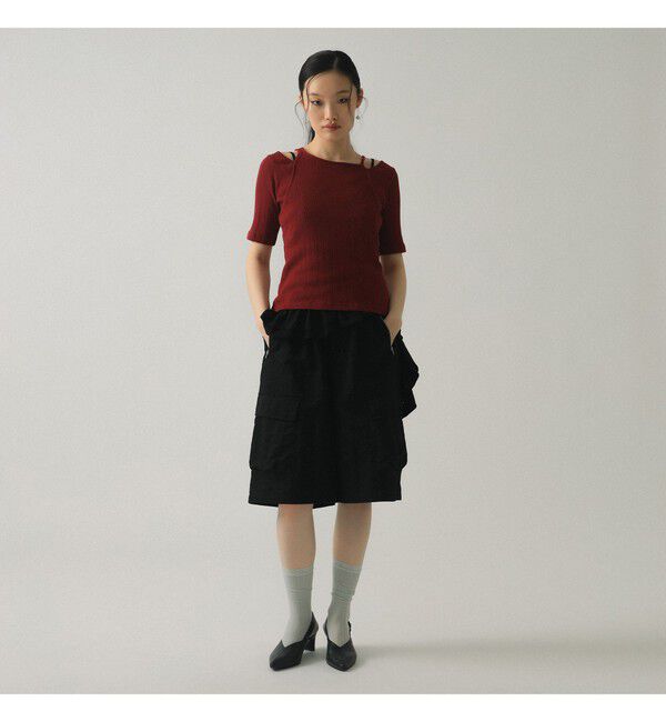 Ray BEAMS 「RIB キリカエ アシメネック Tシャツ」|Tシャツ・カットソー|