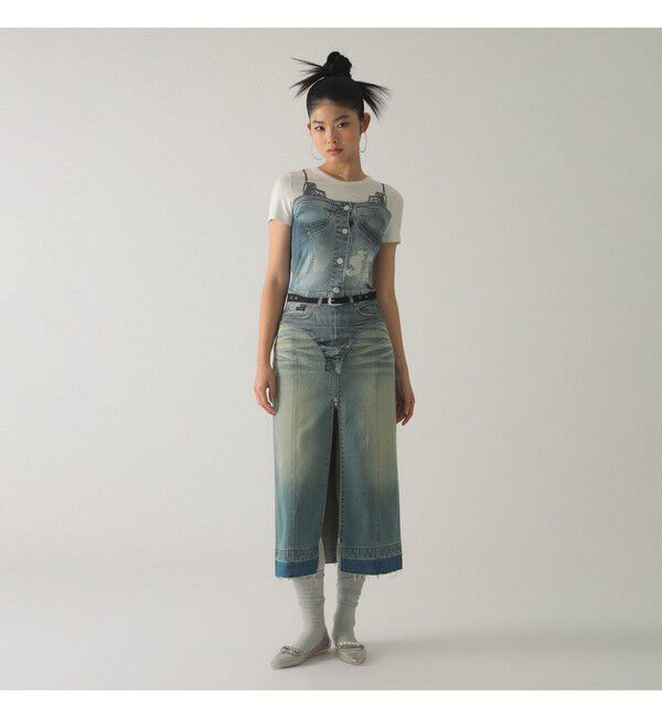 Ray BEAMS 「オーバーダイ デニム スカート」|スカート|