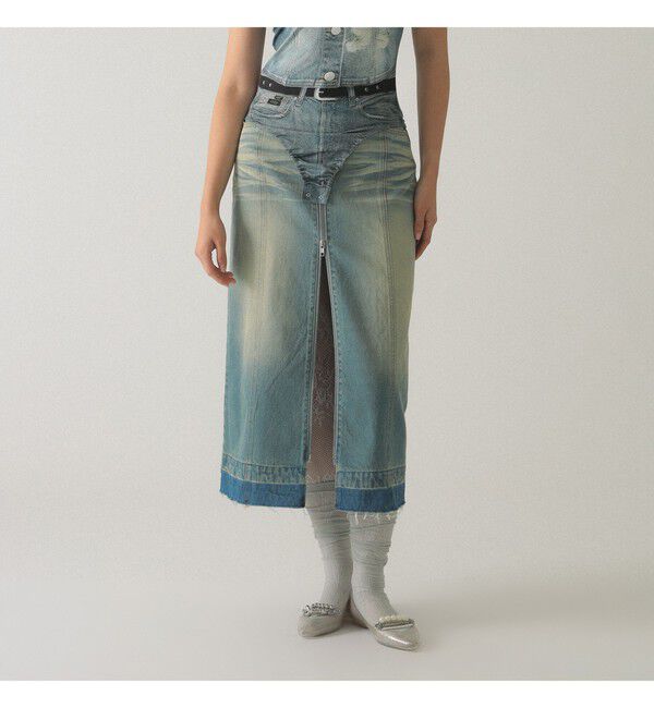 Ray BEAMS 「オーバーダイ デニム スカート」|スカート|