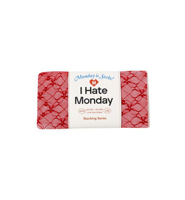 Ray BEAMS 「I Hate Monday / Flower Jacquard Lace ストッキング」|タイツ・ストッキング|RED